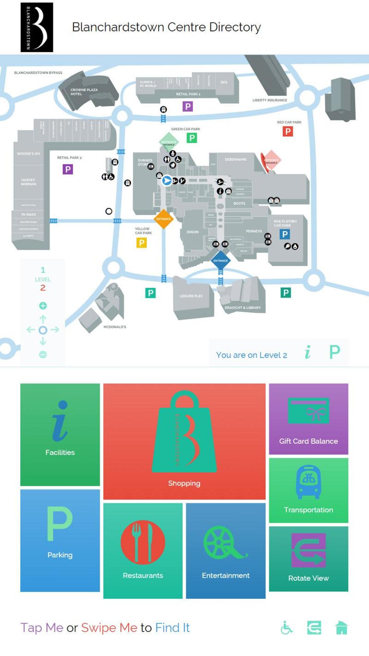 mapa ng Blanchardstown shopping centre