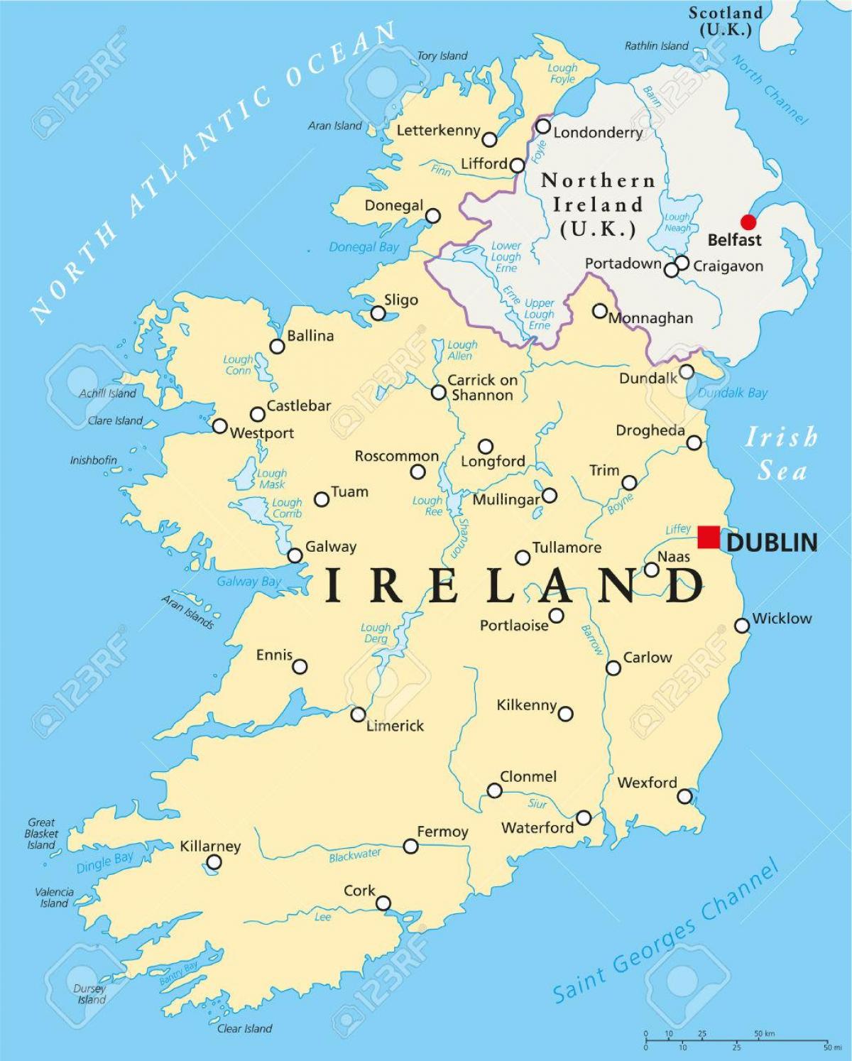 Dublin mapa ireland