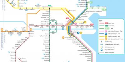 Mapa ng DART sa mga istasyon ng Dublin