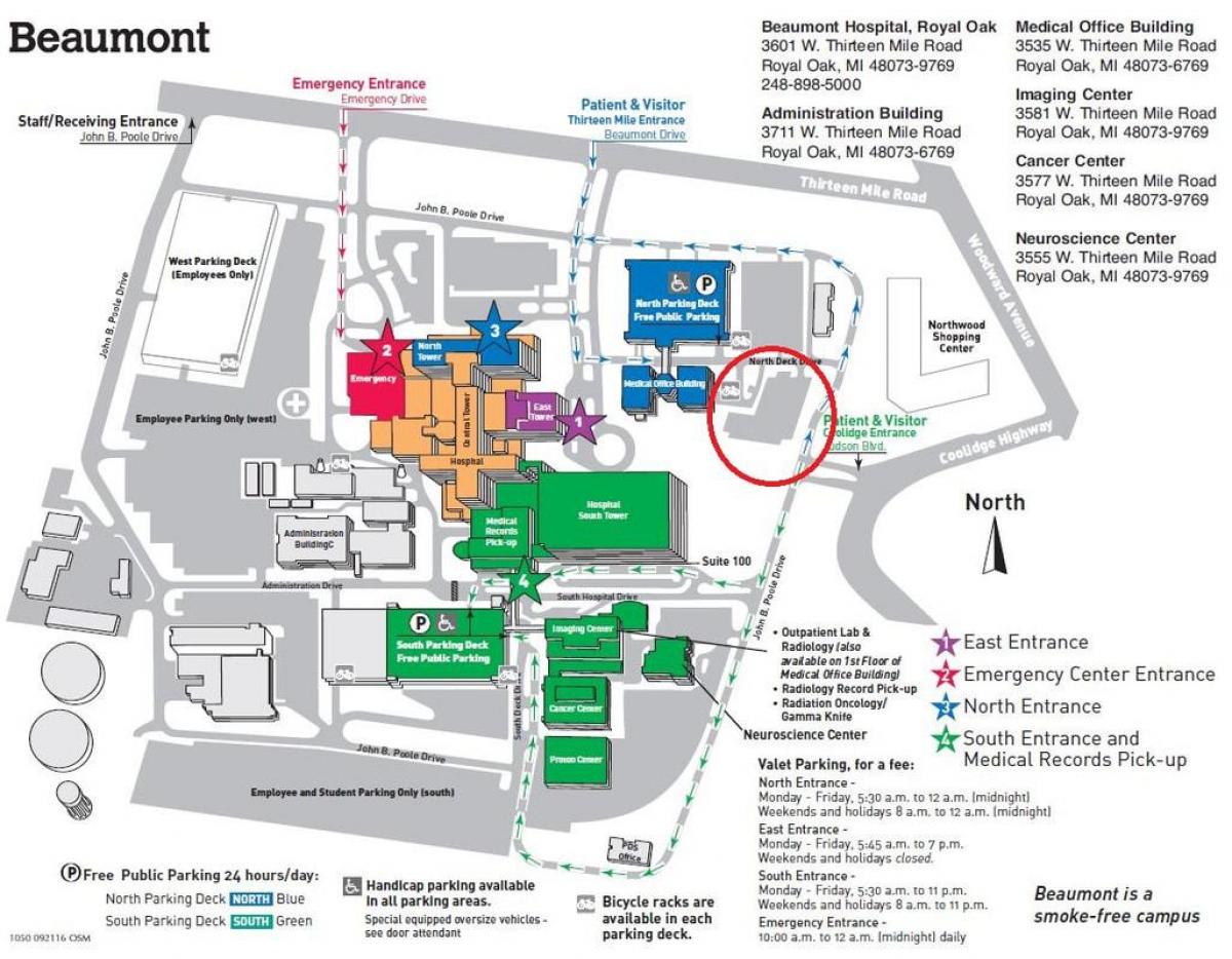 mapa ng Beaumont ospital