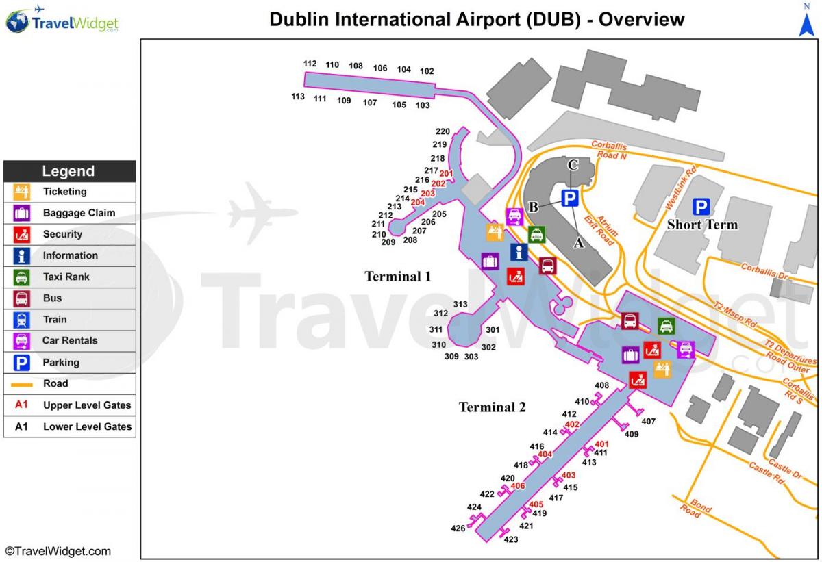 mapa ng Dublin airport