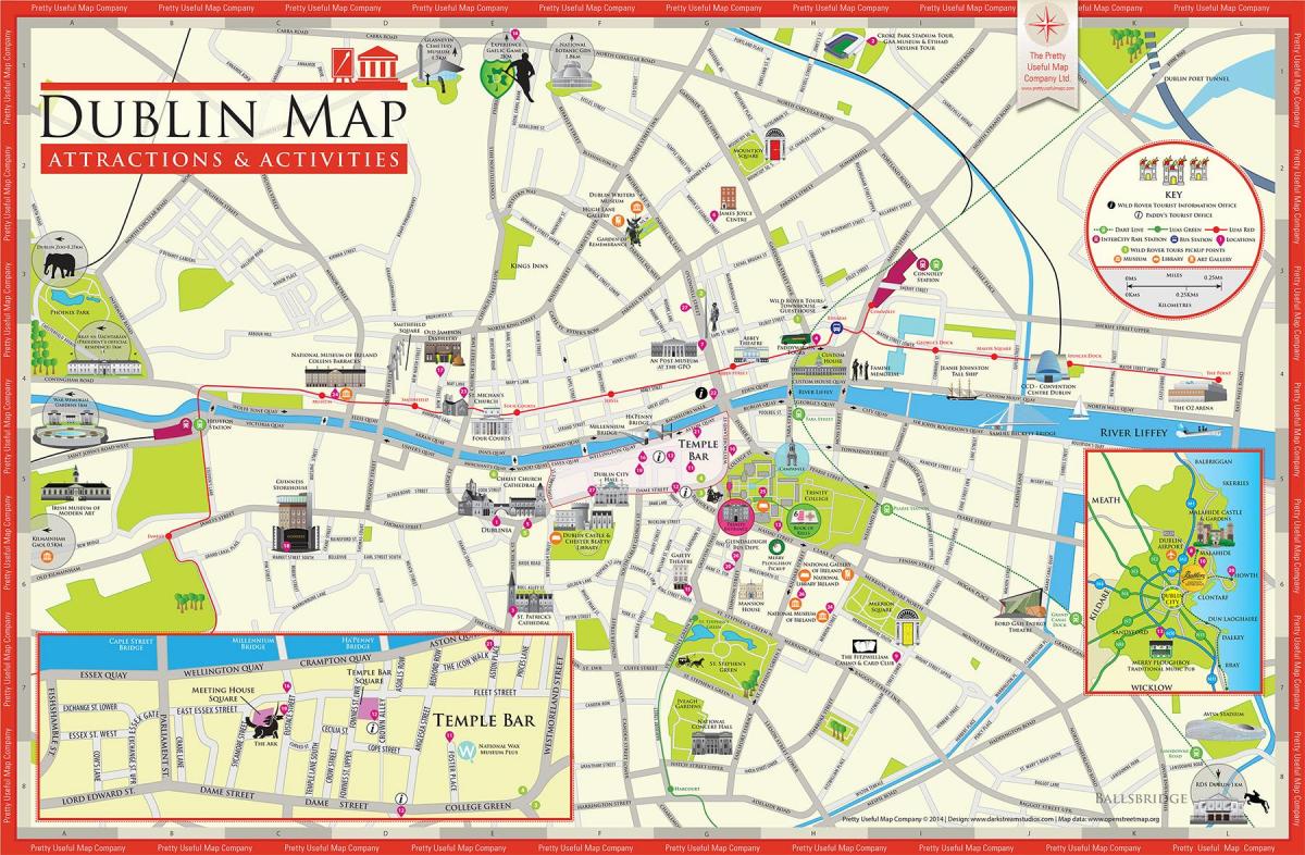 mapa ng mga atraksyon ng Dublin