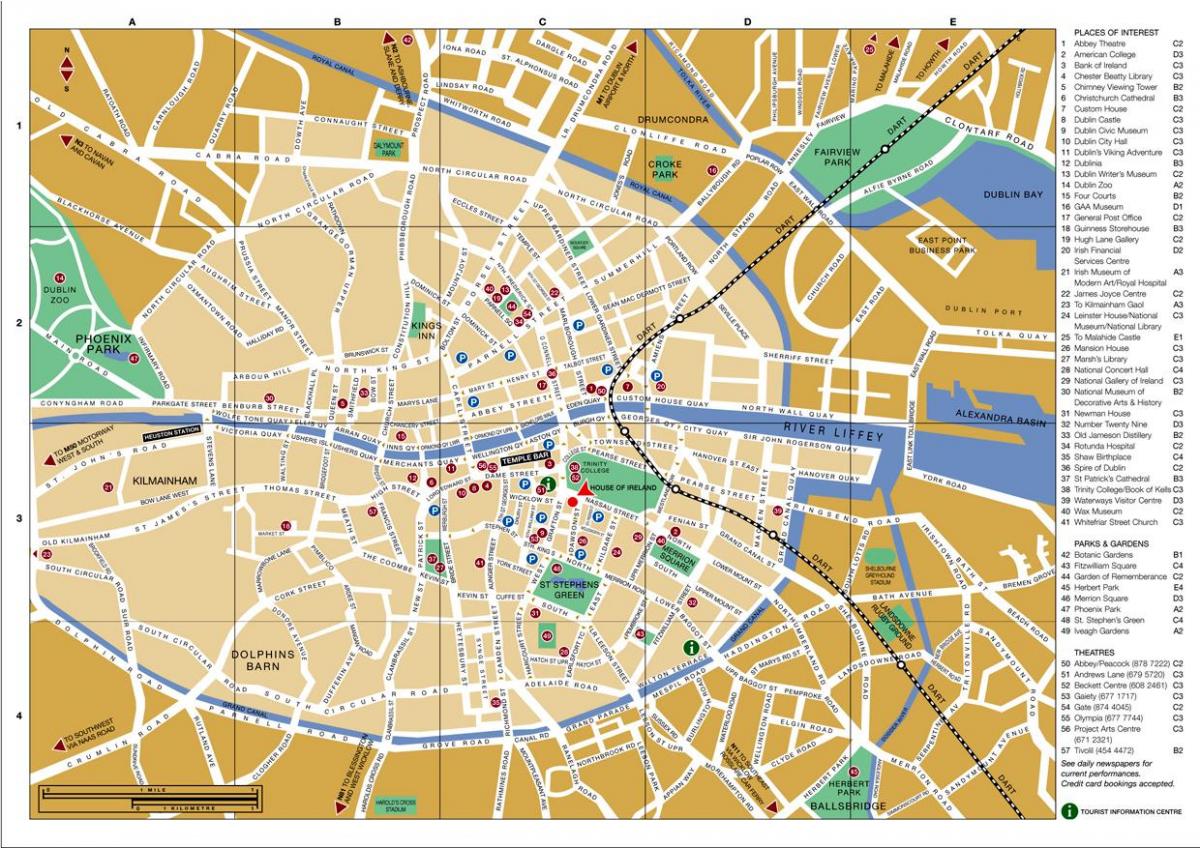 mapa ng Dublin city centre