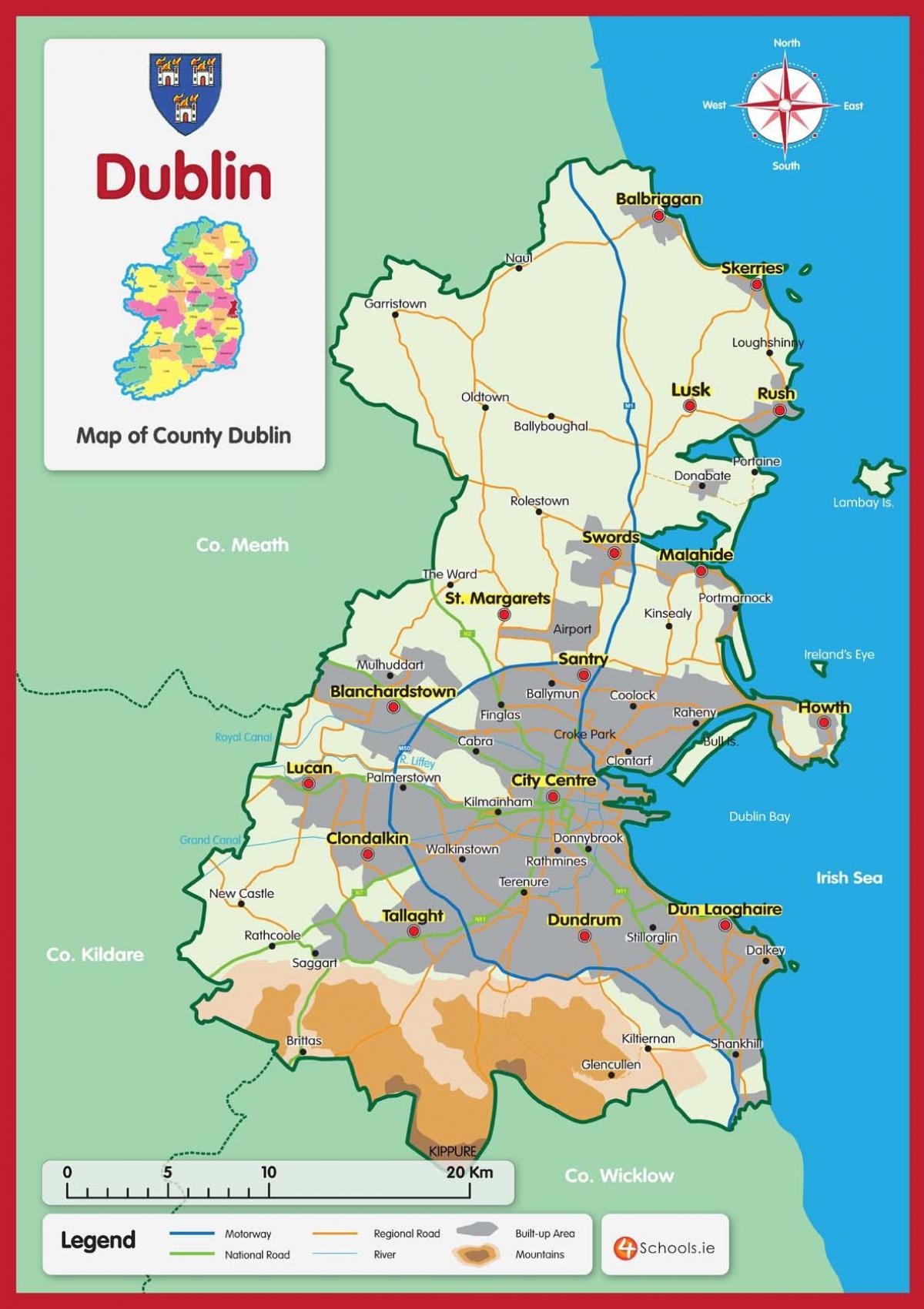 mapa ng Dublin county