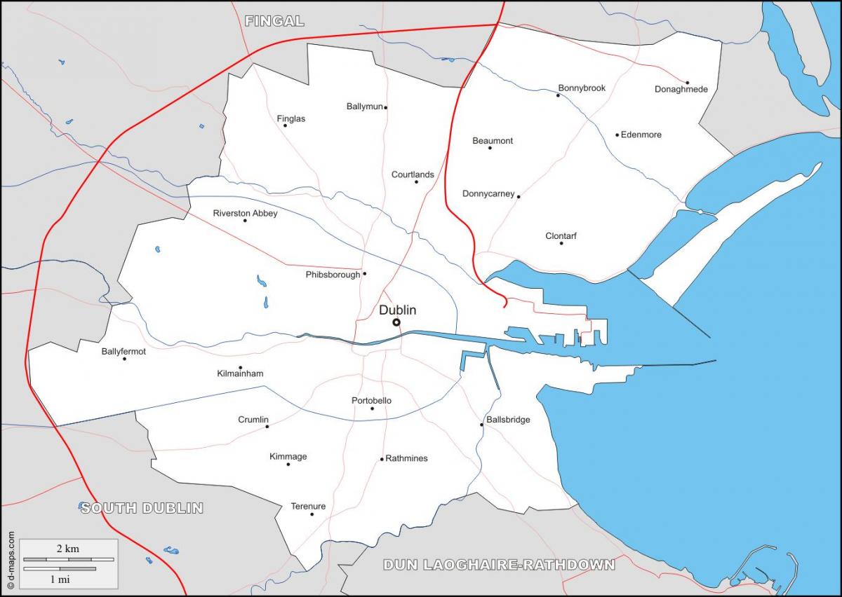 mapa ng Dublin kapitbahayan