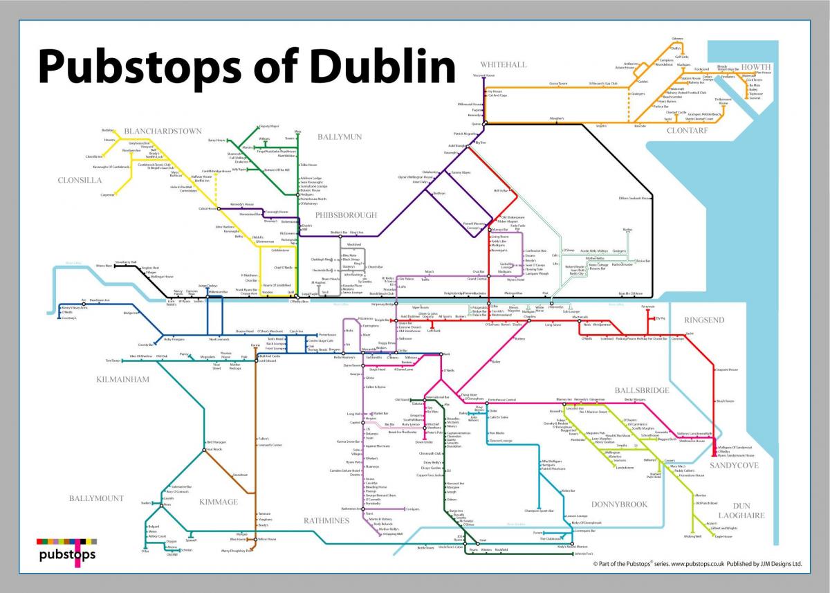 mapa ng Dublin pub