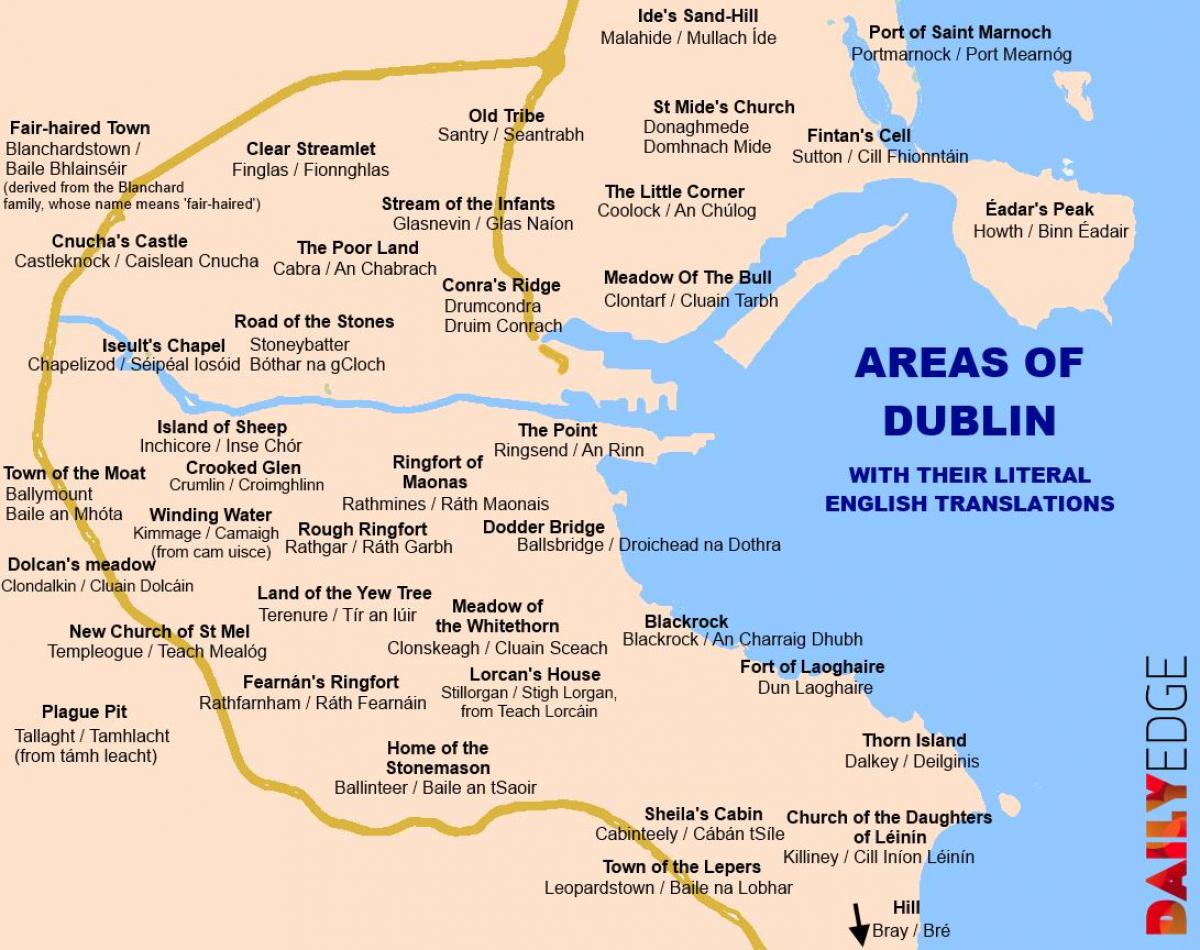 mapa ng Dublin suburbs