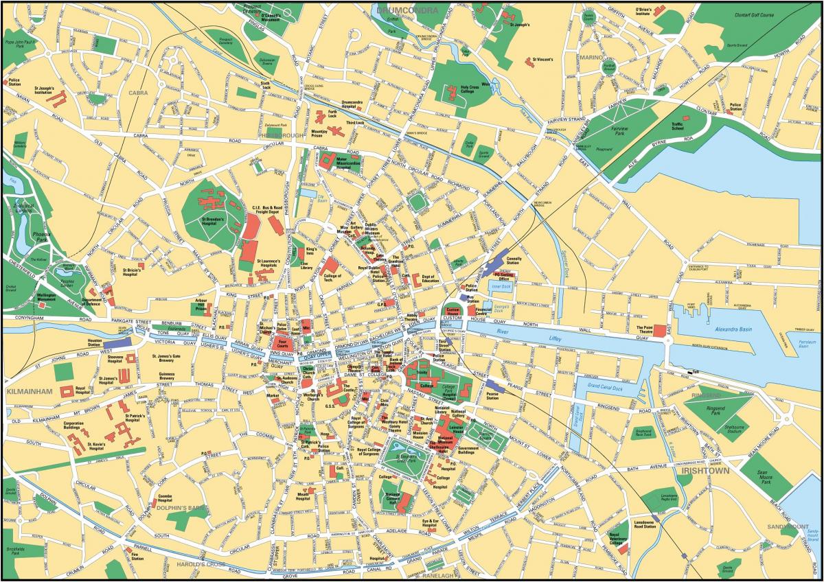 mapa ng Dublin city