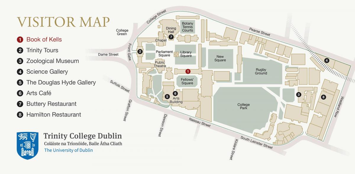 mapa ng Trinity College